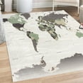 thumbnail image 1 of Earth Decorative Rug, Detailed World Map with All Countries Major Capital Cities Universe Continents, Quality Carpet for Bedroom Dorm and Living Room, 6 Sizes, Pale Sage, by Ambesonne, 1 of 4