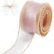 thumbnail image 1 of Cinta de organza transparente con alambre de oro rosa de 1-5/8" de ancho, cinta de regalo de tul, tela de gasa hecha a mano, 6,5 yardas, 1 of 6