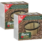 Brew Rite 8-12 Cup Permanent Coffee Filter, Basket Style(Pack of 2)