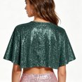 thumbnail image 3 of YTCAMLO Glitter Sequin Womens Cropped Wraps Fashions Short Sleeve Bolero Shrug Flared Shiny Shoulder Cover Up for Wedding, 3 of 5