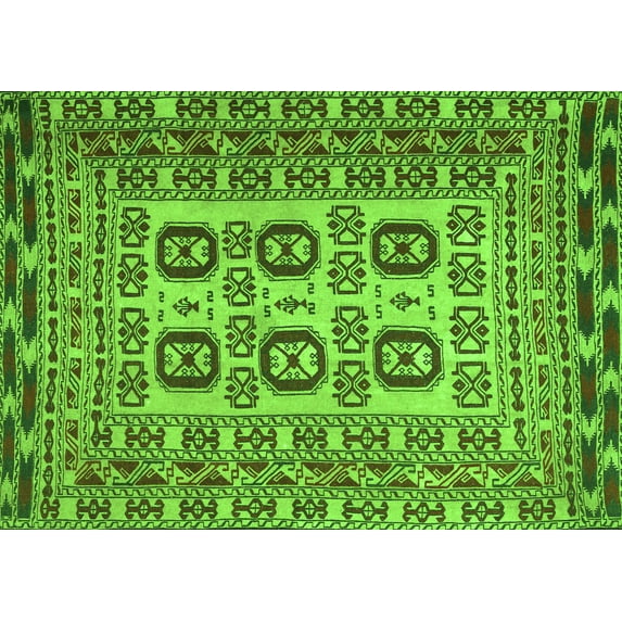Ahgly Company Indoor Rectangle Persian Green Traditional Area Rugs, 5' x 8'