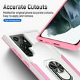 thumbnail image 3 of Galaxy S22 Ultra Case - TECH CIRCLE [with Rotating Ring Holder /Magnetic Car Mount] Shockproof Protective Kickstand Case for Samsung Galaxy S22 Ultra (6.8-Inch) 2022 Release Phone, White+Pink, 3 of 8