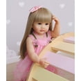 thumbnail image 4 of Muñeca Reborn ROSHUAN para niña de 55 cm con cabello rubio y vestido rosa, 4 of 8