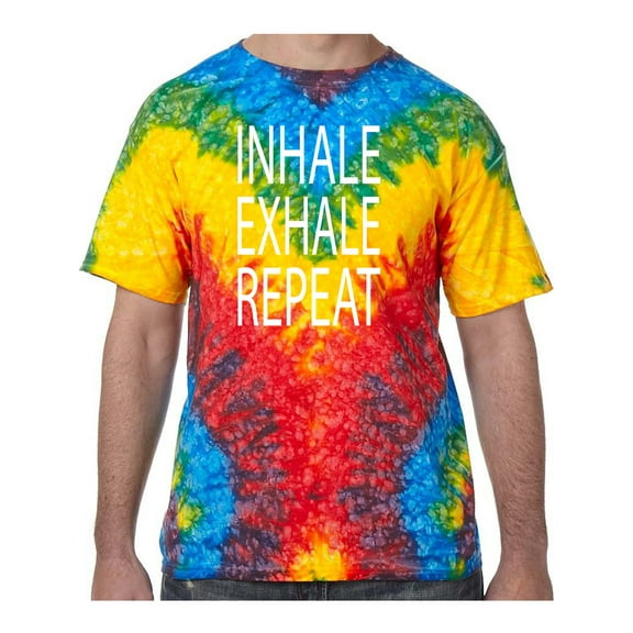 Inhale Exhale Repeat Tie Dye Tee Shirt - Woodstock, Small Kids (6-8)