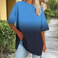 thumbnail image 4 of WRKEKC Plus Size Womens Tops Summer Crew Neck Short Sleeve Gradient Color Comfortable Versatile Everyday Layering Basic T-Shirts for Women, 4 of 7