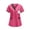 Tops-106Hot Pink, variant on Scrub Tops Women Cross V-Neck Contrast Piping Work Tops Short Sleeve Professional Tops Side Tie Waist Medical Nurse Uniform outfits