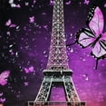 thumbnail image 5 of Autua Eiffel Tower Butterflies Bathroom Décor Set Graphic Print Polyester Stylish Shower Curtain with Hooks 100% Polyester Fiber Chic Modern Decor Washable Shower Curtain 36"x72, 5 of 7