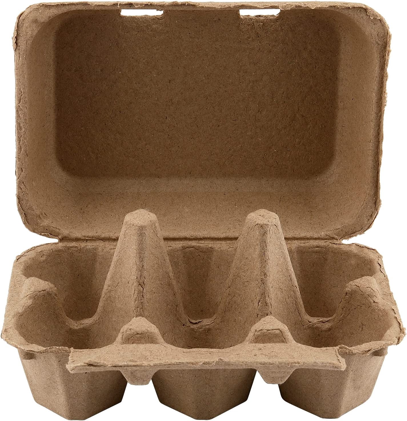 50 Pack 6 Count Paper Pulp Egg Cartons, Half Dozen Holder Cardboard Cartons Storage Containers, Cheap Bulk for Storing up to Small Medium Chicken Eggs