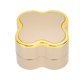 thumbnail image 2 of Caja de anillos iluminada, flocado suave, luminoso, diseño de trébol de cuatro hojas, caja de regalo para exhibición de joyas, aniversarios de bodas, color dorado, 2 of 5