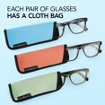 thumbnail image 4 of LotFancy Reading Glasses Blue Light Blocking, Spring Hinge Reader for Women Men, +4.0, 3 Pack, 4 of 8