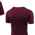 thumbnail image 4 of Nmnitkp Gym Tops for Women V-Neck Workout T-Shirt - Short Sleeve Stretchy Moisture Wicking Athletic Top, Breathable Lightweight Yoga Gym Tee for Fitness, Running Wear Wine,4XL, 4 of 4