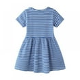thumbnail image 4 of GYRATEDREAM Toddler Girls Cotton Casual Rainbow Print Short Sleeve Dresses 2-7 Years, 4 of 7