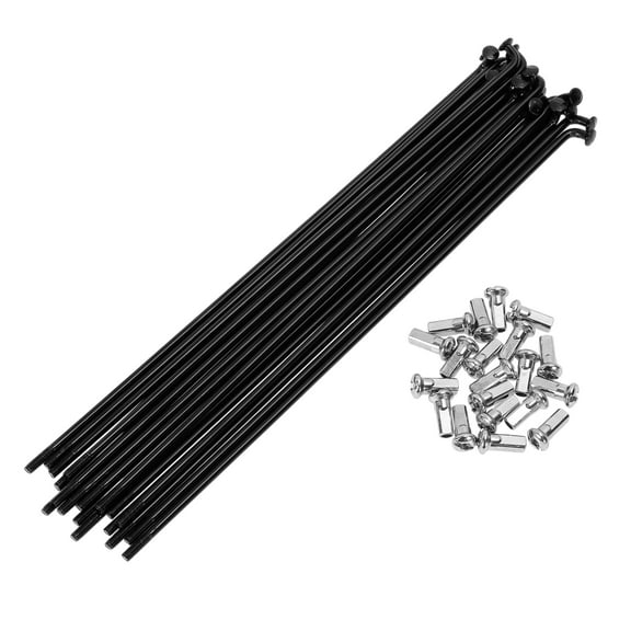 20 Set 12G Bicycle Spokes 183mm Bike Wheel Spokes Carbon Steel Black