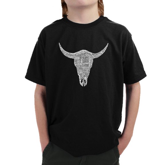 LA Pop Art Boy's Word Art T-shirt - COUNTRY MUSIC'S ALL TIME HITS