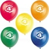 12" Latex Happy 4th Birthday Balloons, Assorted 8ct