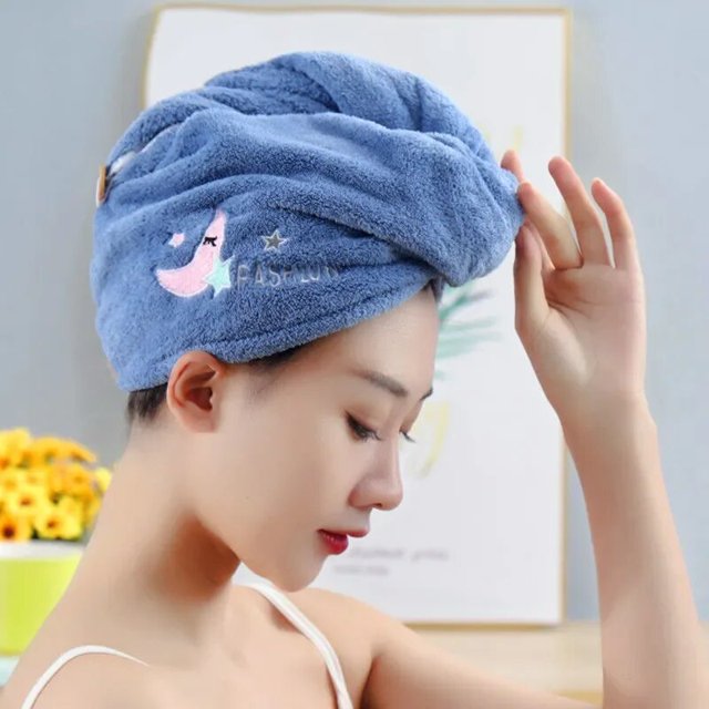 Gorro de ducha mágico de microfibra para mujer y niña, gorros de baño con toalla, gorro de pelo seco de secado rápido, turbante suave para mujer
