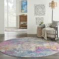 thumbnail image 4 of 8â€™ Round Ivory and Multi Abstract Area Rug, 4 of 6