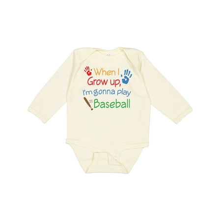 

Inktastic Future Baseball Player Childs Gift Baby Boy Long Sleeve Bodysuit