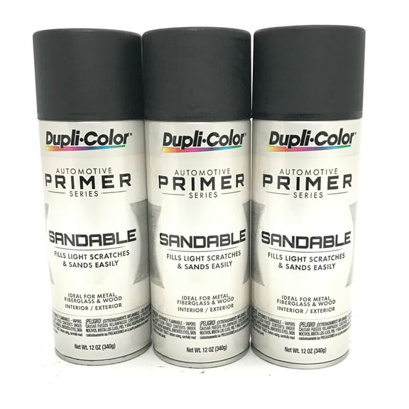 Duplicolor DAP1698-3 PACK BLACK HOT ROD Sandable All-Purpose Primer - 12 oz