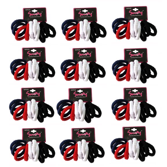 120 Pieces Elastic Hair Ties Holder (4 Colors)