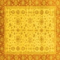 thumbnail image 1 of Ahgly Company Indoor Square Oriental Yellow Traditional Area Rugs, 4' Square, 1 of 4