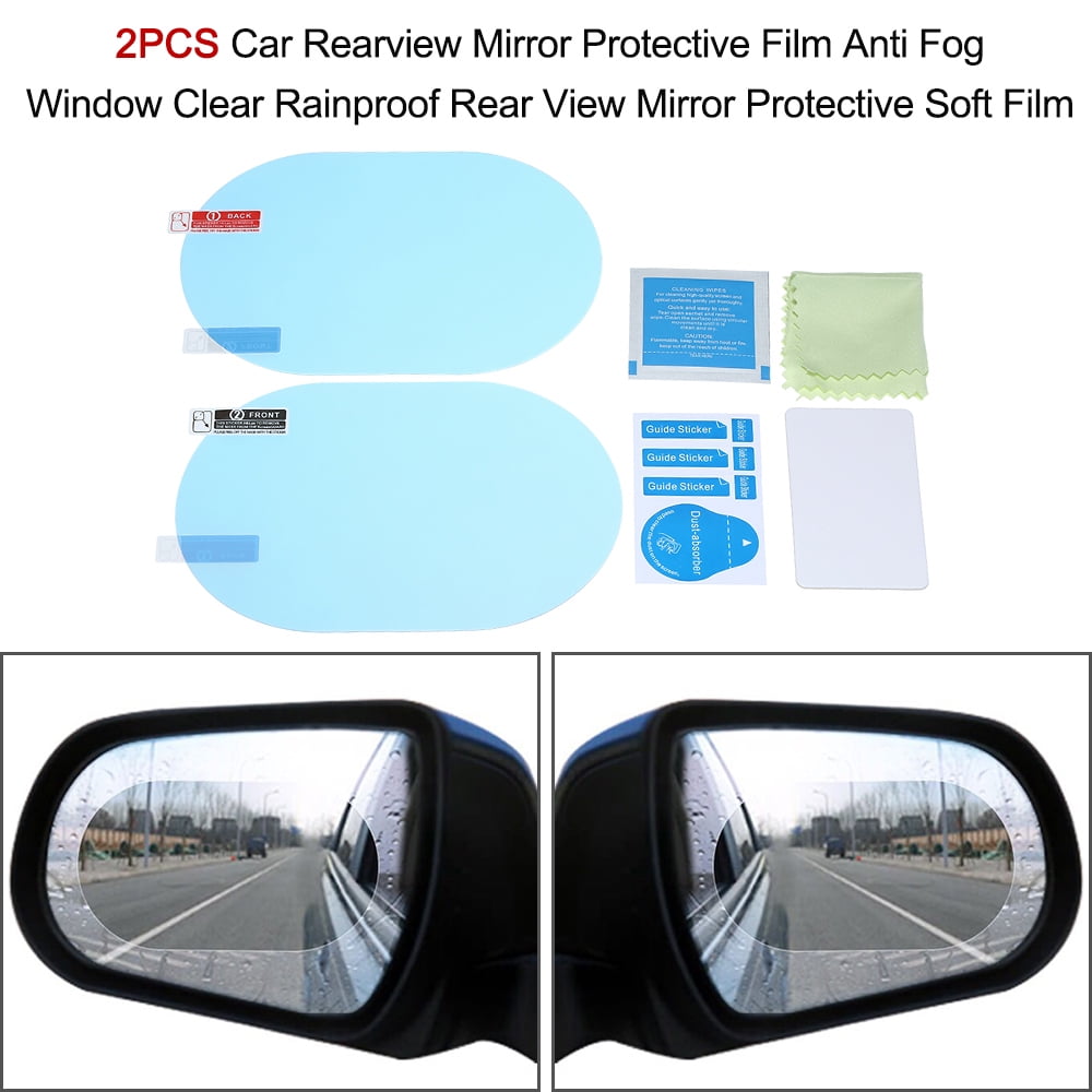 150mm Flyglobal 4 Pieces Car Rearview Mirror Protective Film Rainproof Rear View Mirror Film Anti Fog Car Mirror Sticker Waterproof Membrane for All Automobile Vehicle Models 100