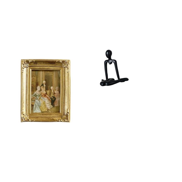 Luzkey Resin Photo Frame Card Display Holder Poster Glass Front Picture Frame Thinker Abstract Sculpture Decorative Figurine Simple Tabletop Ornament Figure Statue for Desktop Tabletop Wall
