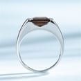 thumbnail image 4 of Mens Smoky Quartz Ring, 925 Sterling Silver Men's Engagement Ring, 8mm Emerald Cut Brown Gemstone [November Birthstone Wedding Band Ring Jewelry, 4 of 4