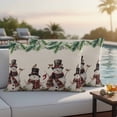 thumbnail image 4 of Christmas Snowman Outdoor Waterproof Pillow Covers, Xmas Winter Pine Fruits on Linen Decorative Rectangle Throw Pillowcase Sofa Cushion Sham for Patio/Couch/Chair, 20"x12" 2 Pack, 4 of 8