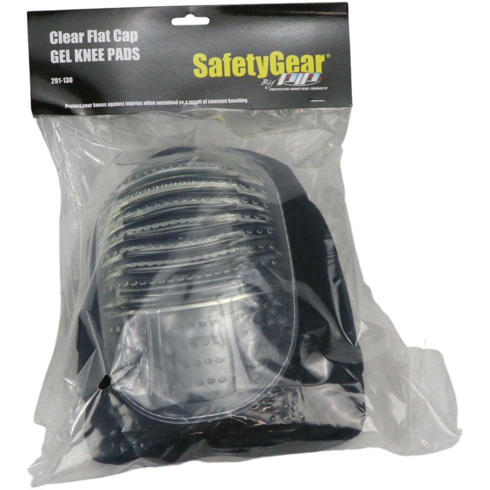 Protective Industrial Products Knee Pads Clear Pvc Flat Cap Black Gel