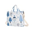thumbnail image 7 of FORMRS Womens Corduroy Tote Bag Crossbody Shoulder Handbag with Pocket, Simple Cartoon Snowmen, 7 of 7