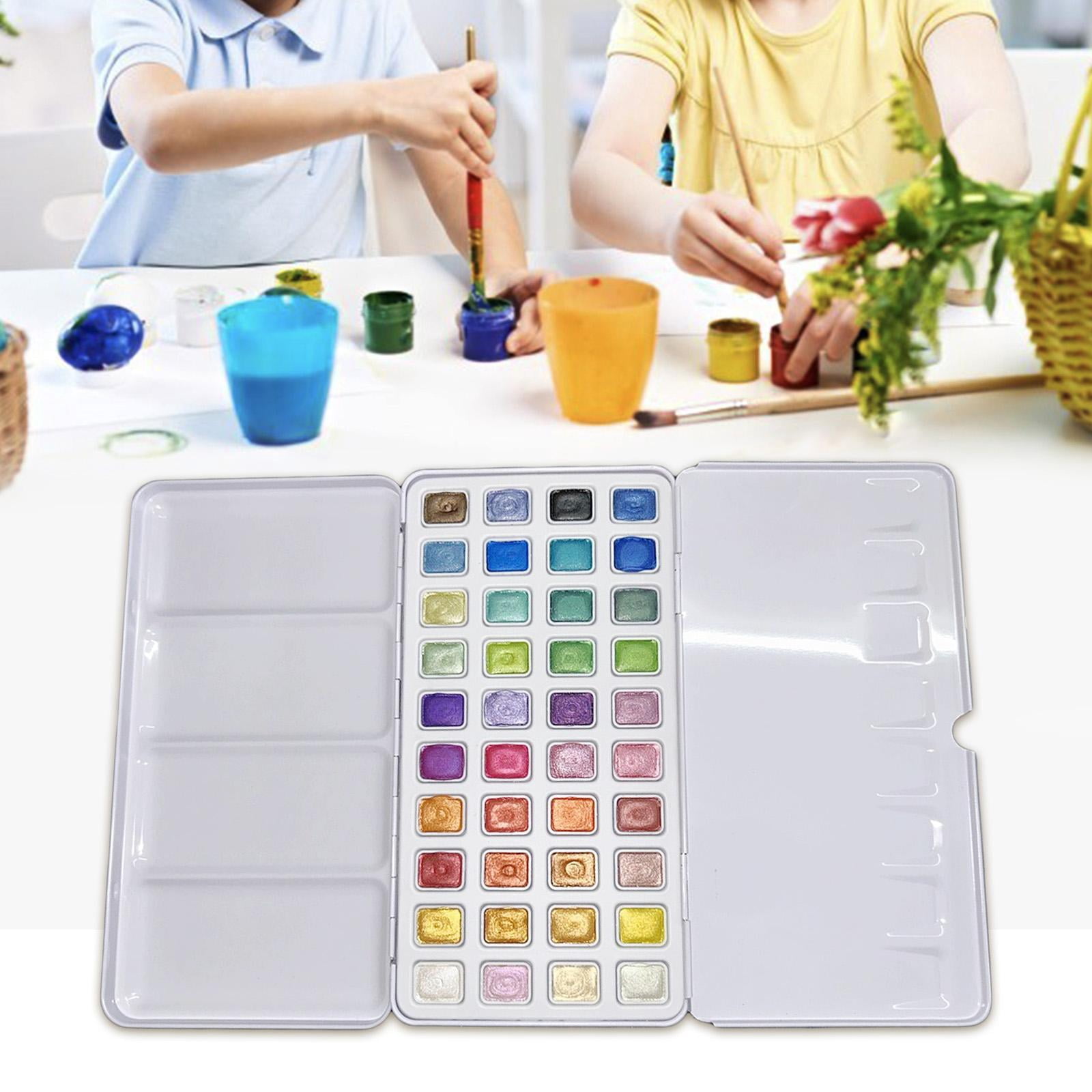 HOMYL Solid Watercolor Paint Set with 40 Bright Colors in Portable Box for Artists 1ml