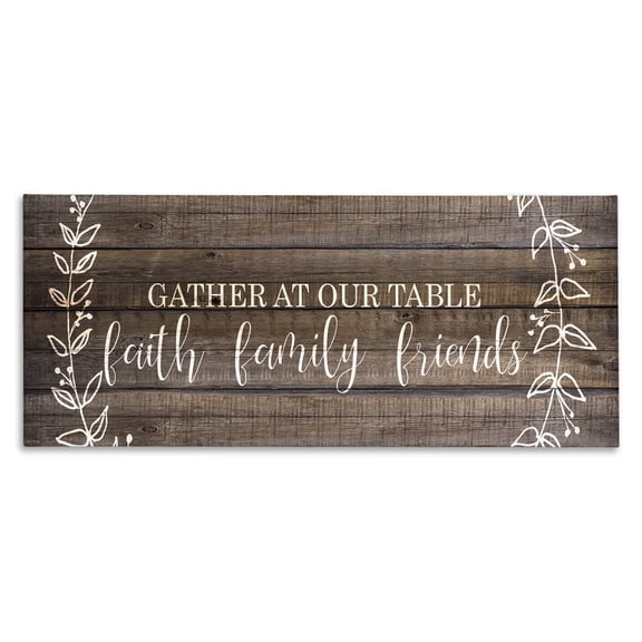 Stupell Industries Traditional Faith Family Friends Quote Canvas Art, 24 x 10, by Kim Allen