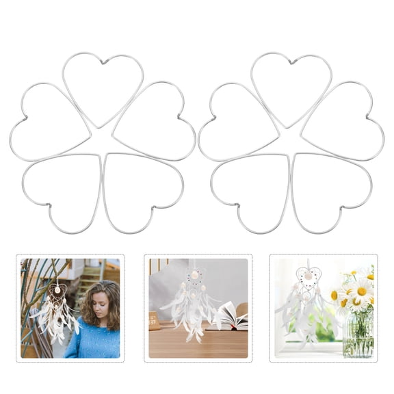 FESTFENDS 10Pcs Silver Macrame Ring Heart Shape Wire Thickness 2.8mm for Handmade Creations Framing