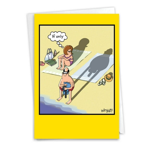 1 Funny Birthday Card with Envelope - If Only 8296