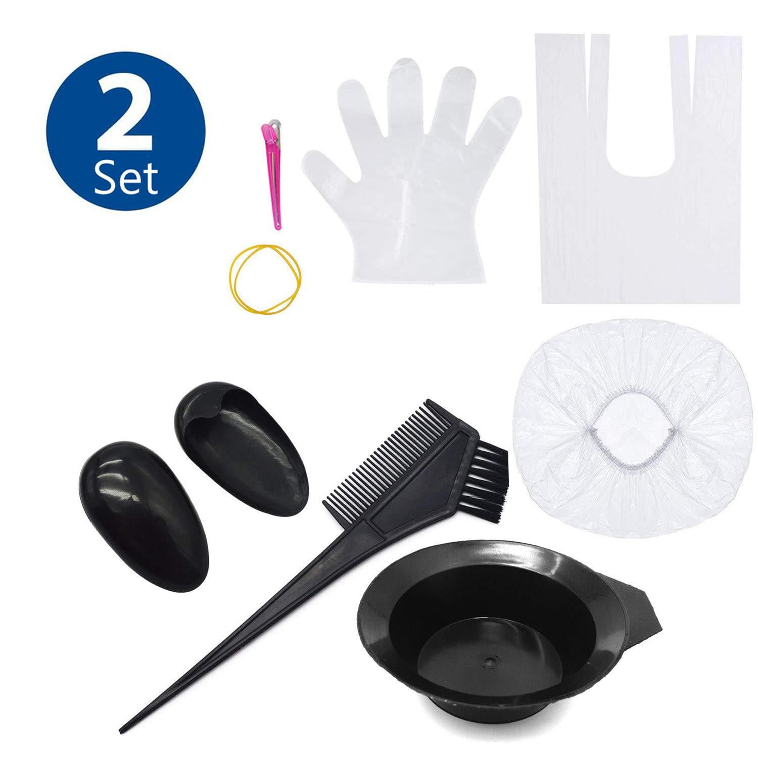 TraderPlus 2 Set Hair Dye Color Brush and Bowl Kit with Disposable