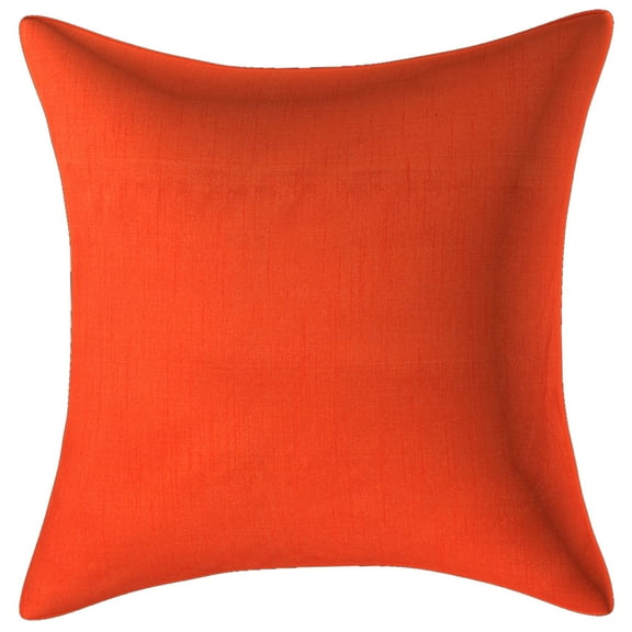 Stylo Culture Ethnic Sofa Throw Pillow Cover 16x16 Solid Orange Modern 40 x 40 cm Home Decor Accent Pillowcase Polydupion Solid Square Cushion Cover | 1 Pc