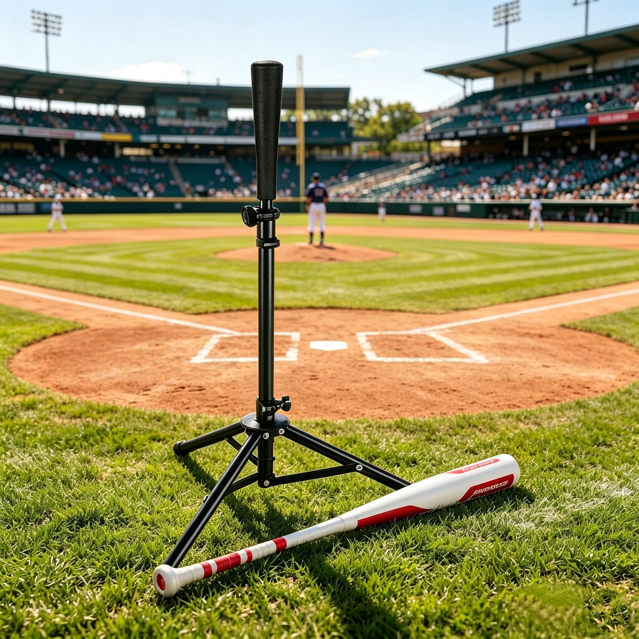 Baseball Batting tee for Adults and Youth Teens, Portable Tripod Stand Base Tee Easy Adjustable Height 28 to 45 inches for Hitting Training Practice & Carrying Bag