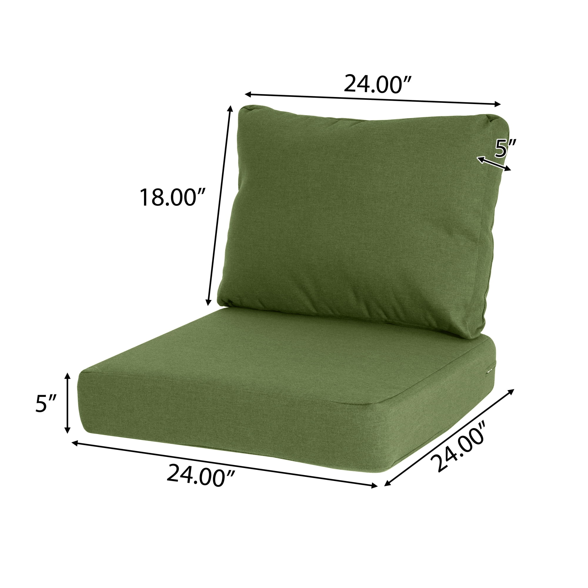 Jopath Outdoor Green Club Chair Cushion Set with Seat Cushion and Back Cushion, Compatible with Most Club Chair for Patio Balcony Garden(Without Club Chair)