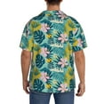thumbnail image 5 of Balery Tropical Floral Men's Casual Button Down Shirt Short Sleeve Textured Summer Cuban Beach Shirts-Small, 5 of 7