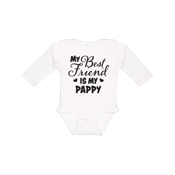 Inktastic My Best Friend is My Pappy with Hearts Boys or Girls Long Sleeve Baby Bodysuit