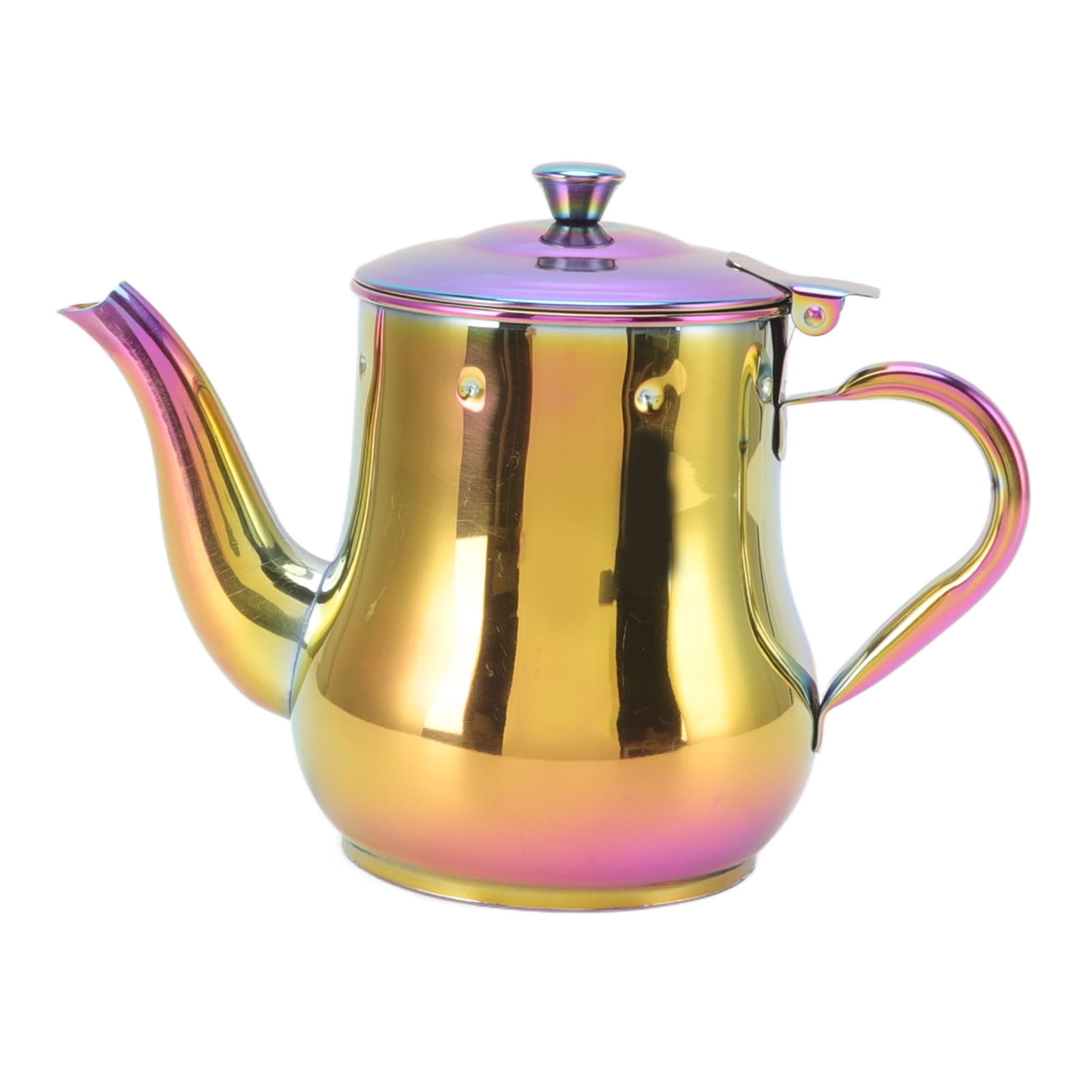 Tea Pot, Stainless Steel Tea Pot Ergonomic Handle 500ml Streamlined Water Outlet For Homes