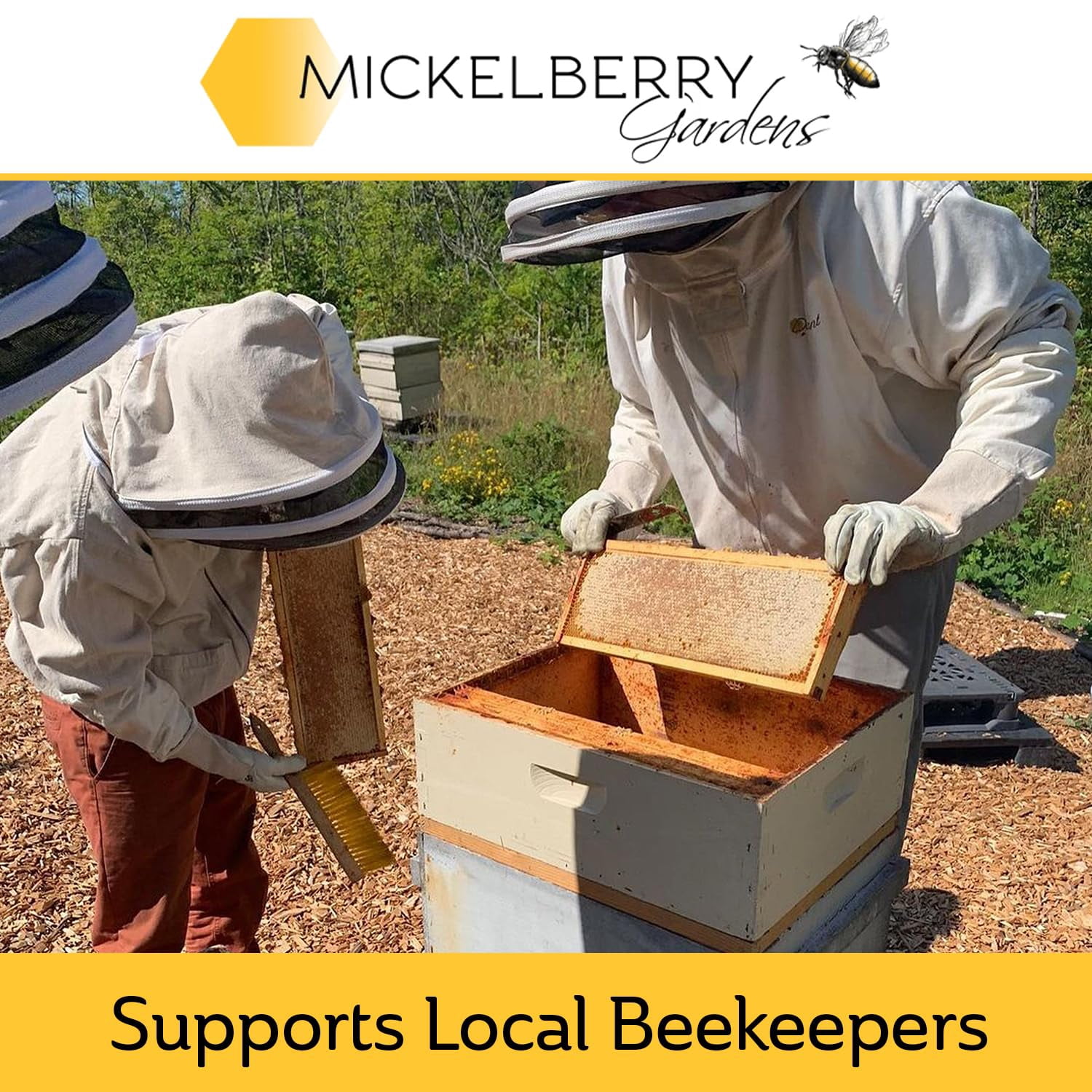 Mickelberry   Beeswax – 1 lb Solid Block Grade A Yellow – Pure, Sustainably Sourced Beeswax for Skincare, DIY, and Crafts – Made in The