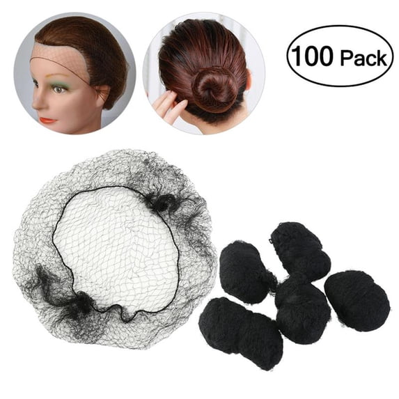 100pcs Hair Nets Invisible Elastic Edge Mesh (Black)