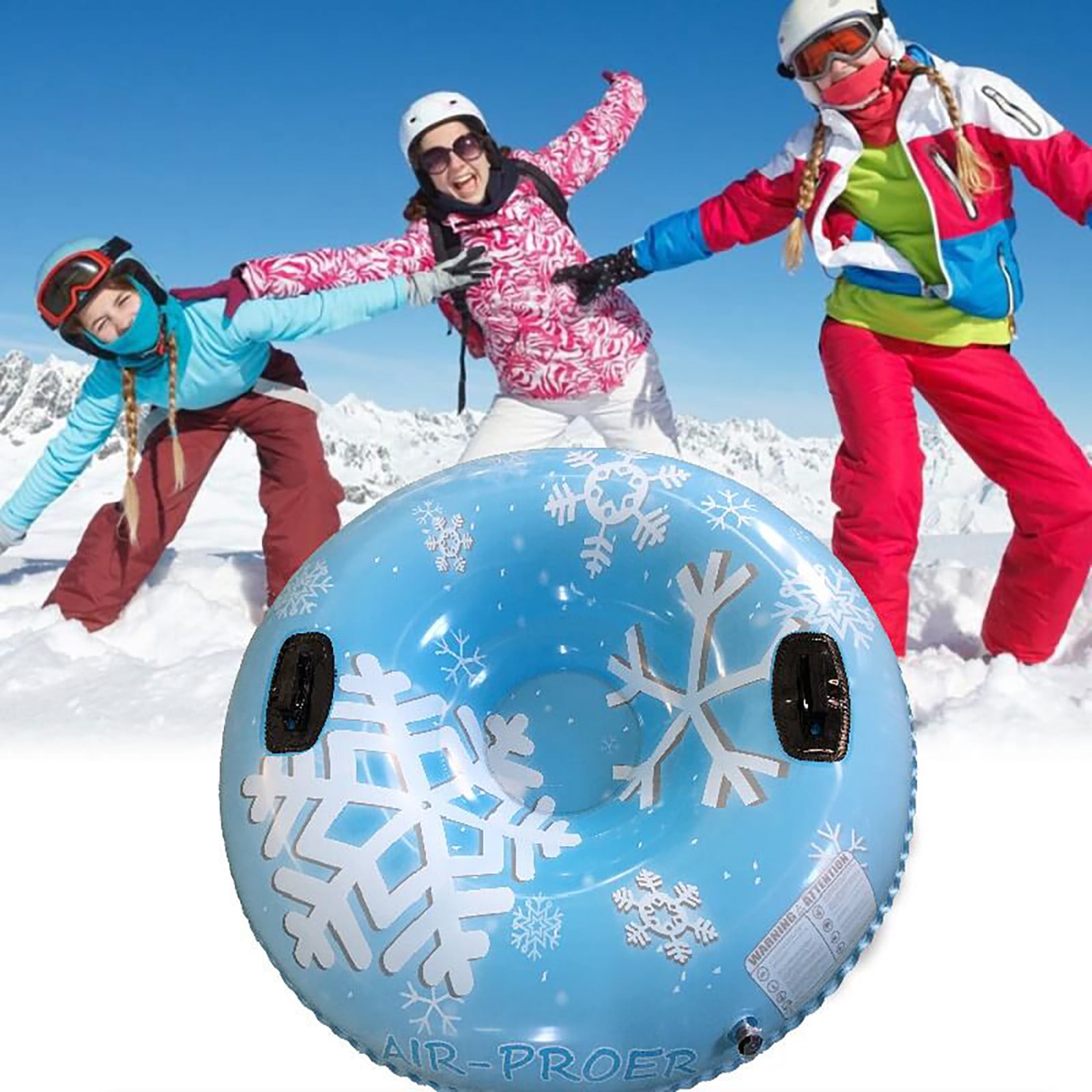 Inflatable Inner Tube Ski Ring Adult Thick Anti-Tearing Inflatable Snow Tube Thick Wear-Resistant Dry Snow Ski Ring Life Buoy 