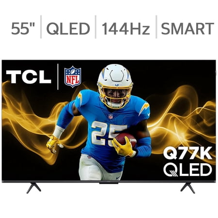 TCL 55-Inch Q77K Series 4K Ultra HD QLED Smart Google TV with Dolby Vision IQ, Dolby Atmos & Game Accelerator