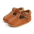 thumbnail image 1 of goowrom Infants Girl Leather Anti-Slip Hollow-out Ruffle Shoes, 1 of 10