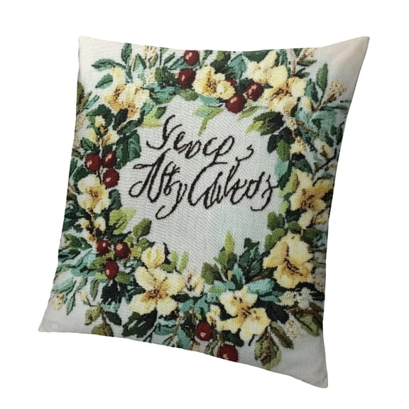 Patifu Spring Sage Green Leaves Throw Pillow Cover Home Sweet Home Cushion Pillow Case Square Eucalyptus Gold Leaf Farmhouse Pillowcase for Spring Party Bed Sofa Home Car Bedroom Outdoor 12x12in