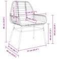 thumbnail image 2 of vidaXL Garden Chairs 2 pcs with Cushions Black Poly Rattan, 2 of 5