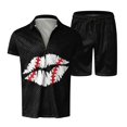 thumbnail image 3 of Vedolay Short Sets For Mens Men's 2 Piece Summer Short Outfits Fashion Polo Shirt Casual Short set,Black XXL, 3 of 5